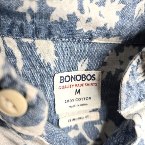 Vintage Bonobos Blue White Chambray Floral Standard Fit Button Down Shirt - Picture 6 of 6